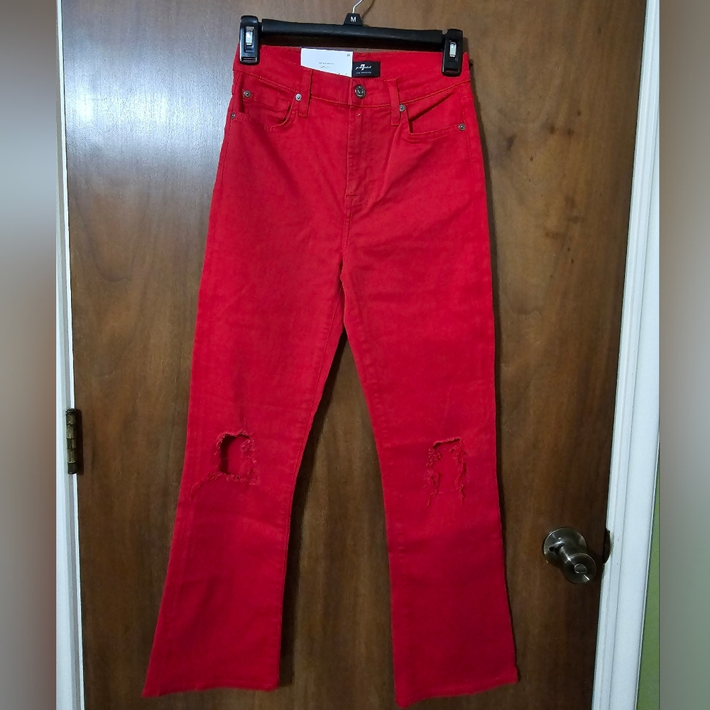 7 For All Mankind Red Flare Women's Jeans